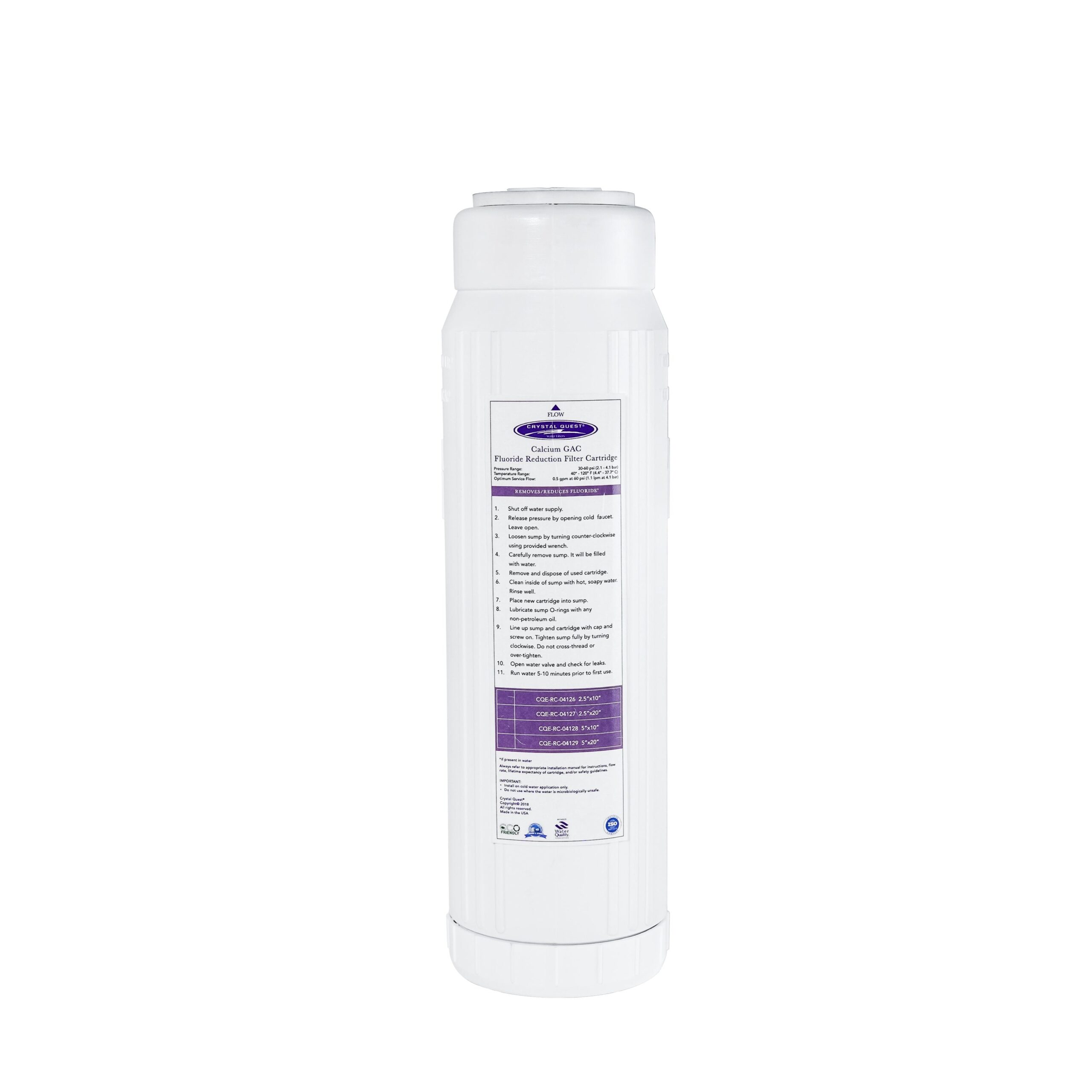 Calcium GAC Fluoride Reduction Filter Cartridge