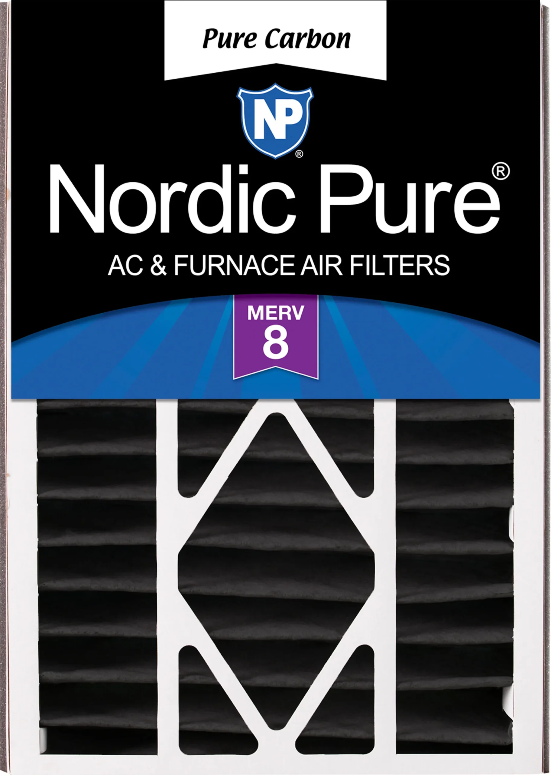 Air Bear 16x25x5 (4 7/8) Replacement 259112-105 Pure Carbon Pleated Odor Reduction Merv 8 Furnace Filter