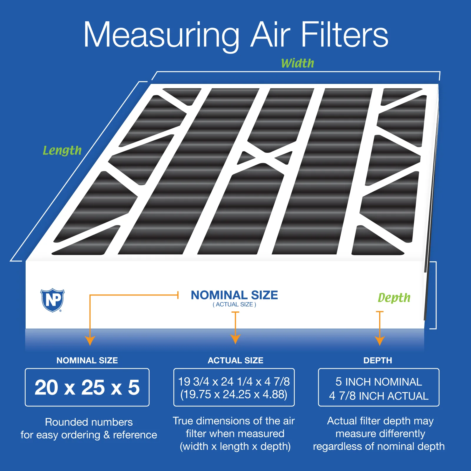 Air Bear 20x25x5 (4 7/8) Replacement 259112-102 Pure Carbon Pleated Odor Reduction Merv 8 Furnace Filter
