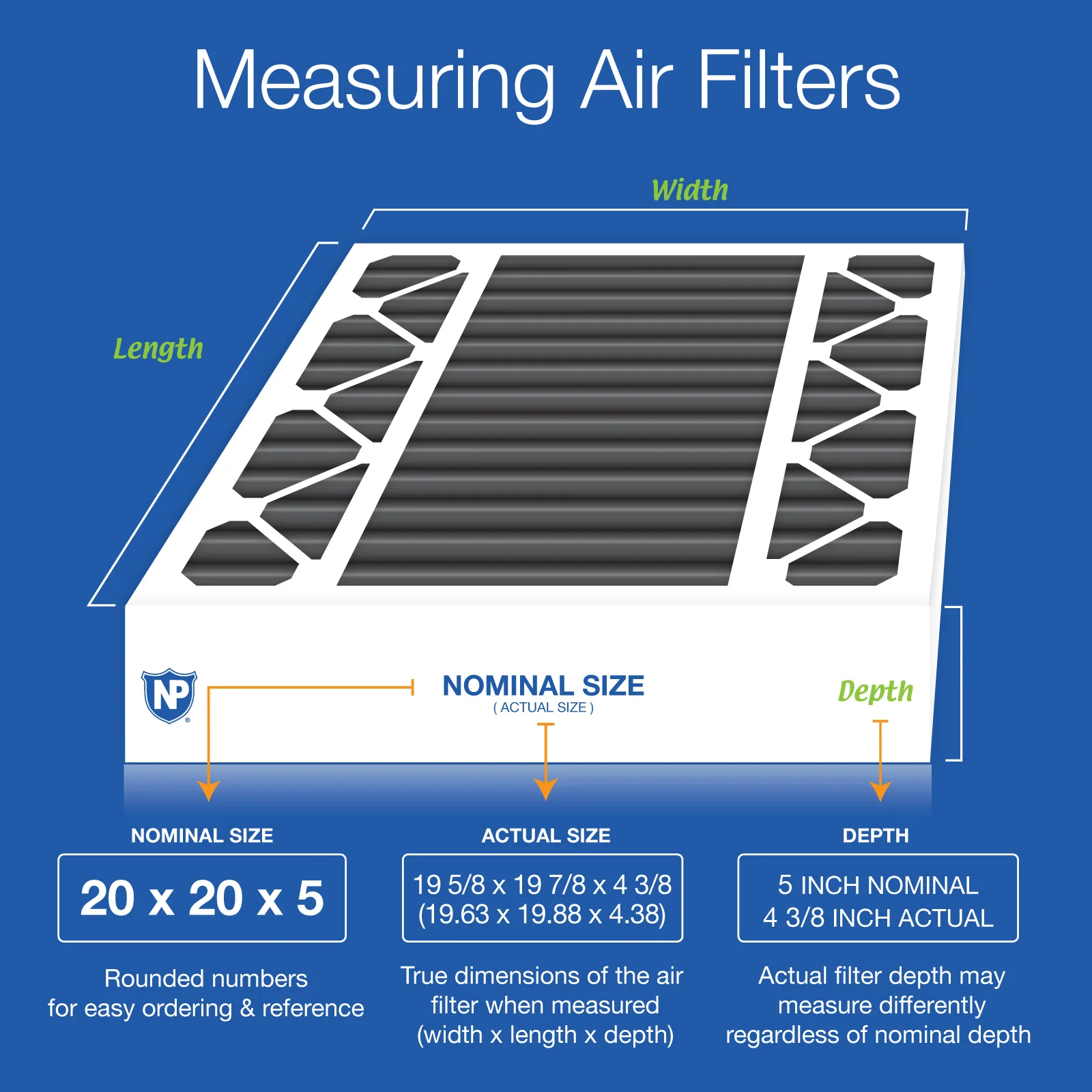 20x20x5 (4 3/8) Honeywell/Lennox Replacement Pure Carbon Pleated Odor Reduction Merv 8 Furnace Filter