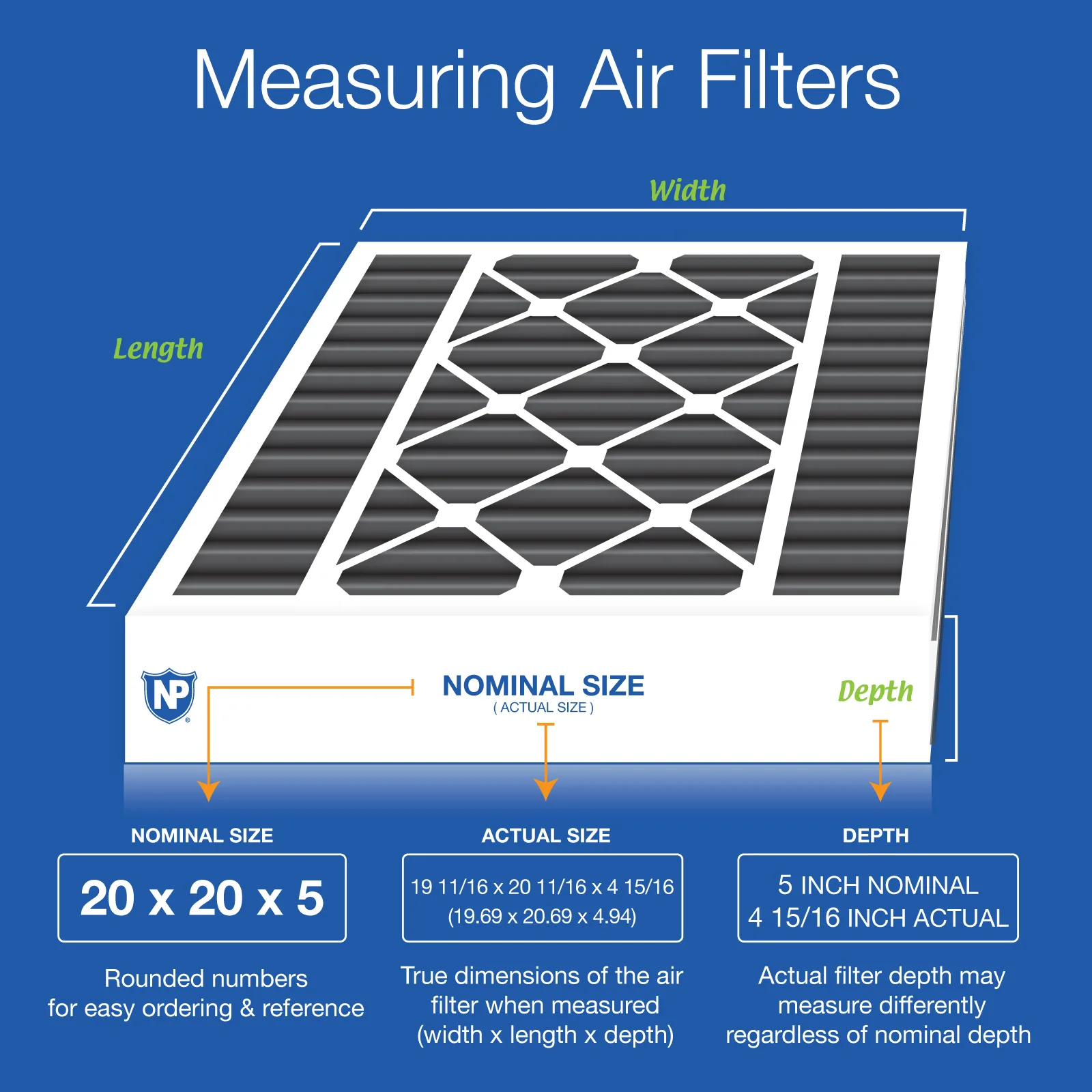 Air Bear 20x20x5 (4 15/16) Replacement 259112-103 Pure Carbon Pleated Odor Reduction Merv 8 Furnace Filter