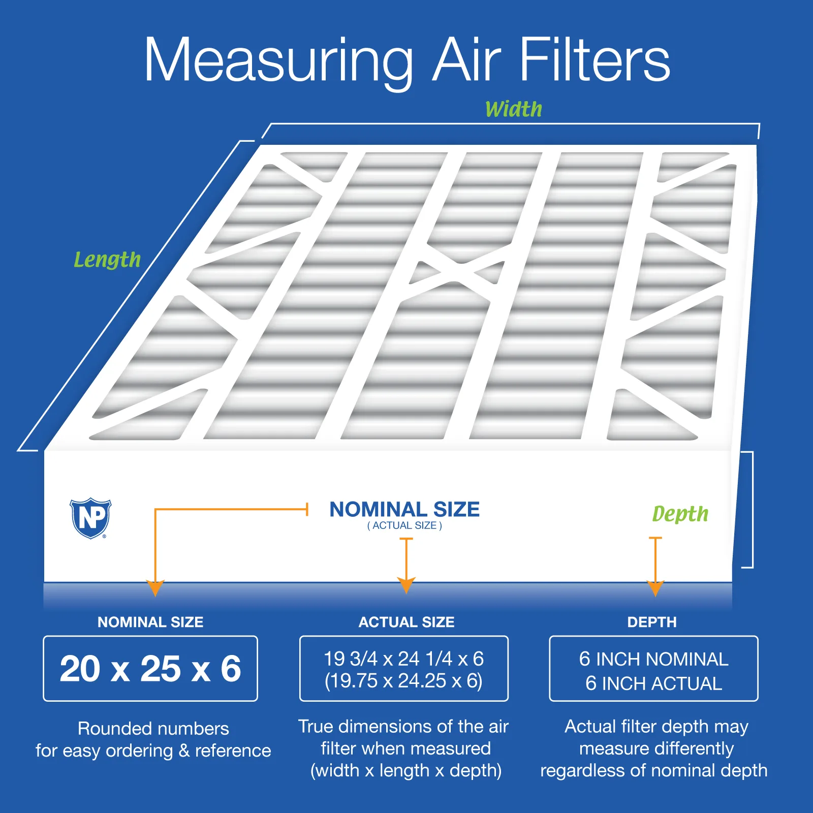20x25x6 Aprilaire Space-Gard 2200 Replacement Air Filter Part 201 MERV 13 Plus Carbon