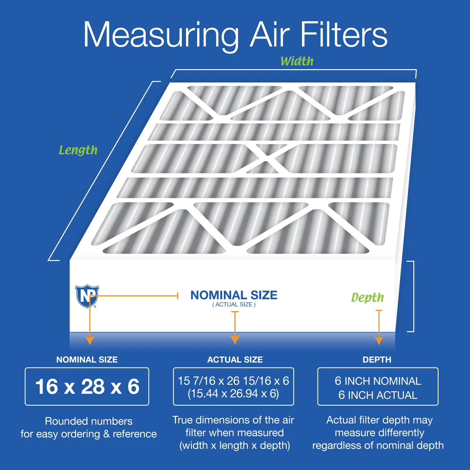 16x28x6 Aprilaire Space-Gard 2400 Replacement Air Filter Part 401 MERV 13 Plus Carbon