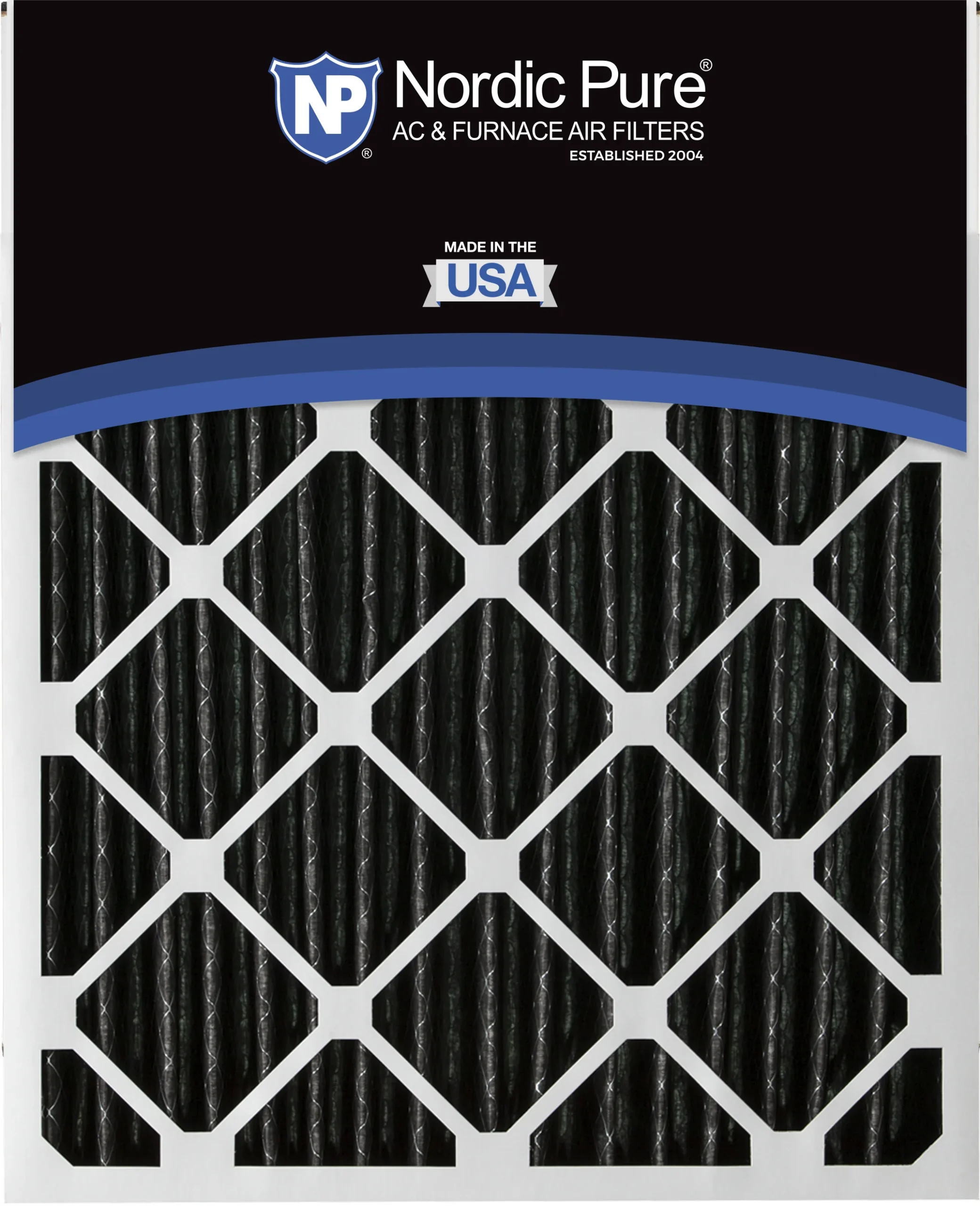 10x20x2 Pure Carbon Pleated Odor Reduction MERV 8 Furnace Filters