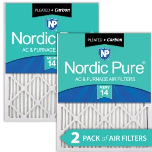 12x30x1 Pleated Air Filters MERV 14 Plus Carbon