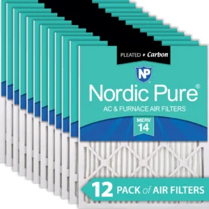 10x10x1 Pleated Air Filters MERV 14 Plus Carbon