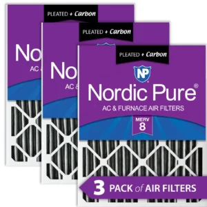 24x24x2 Furnace Air Filters MERV 8 Pleated Plus Carbon