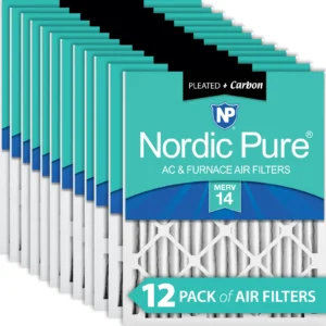 12x20x2 Pleated Air Filters MERV 14 Plus Carbon