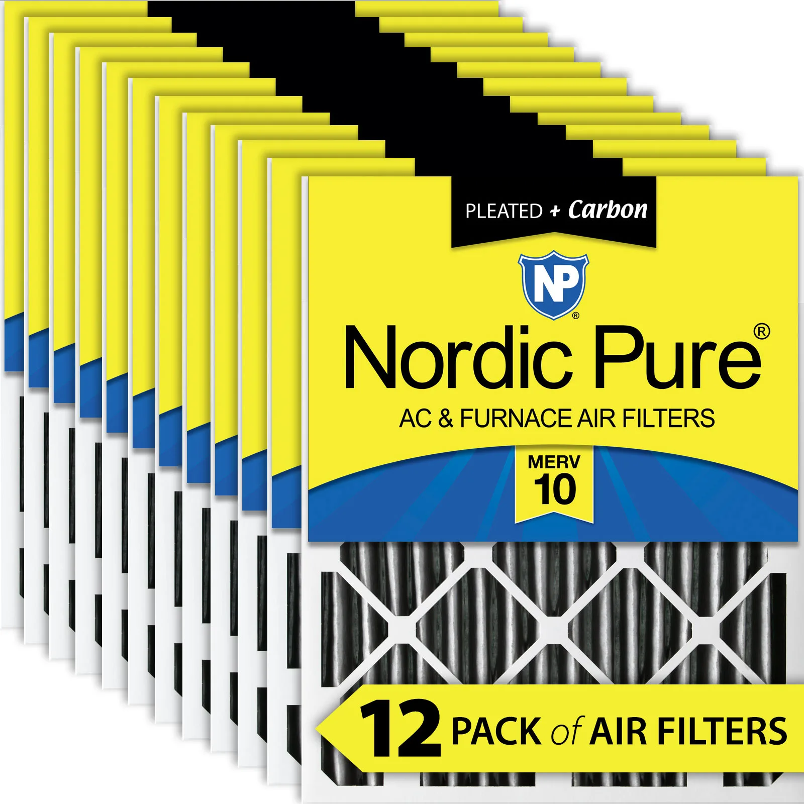 10x20x2 Furnace Air Filters MERV 10 Pleated Plus Carbon