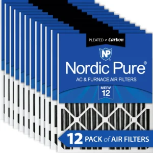 12x20x2 Furnace Air Filters MERV 12 Pleated Plus Carbon
