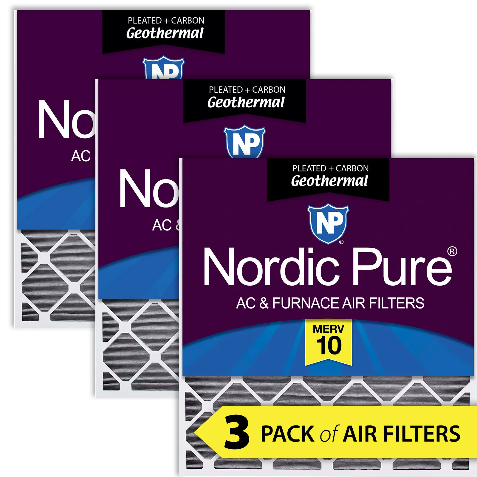 28x30x2 Geothermal MERV 10 Pleated Plus Carbon AC Furnace Air Filters