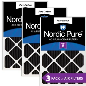 24x24x2 Pure Carbon Pleated Odor Reduction MERV 8 Furnace Filters