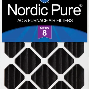 20x20x4 (3 5/8) Pure Carbon Pleated Odor Reduction Merv 8 Furnace Filter