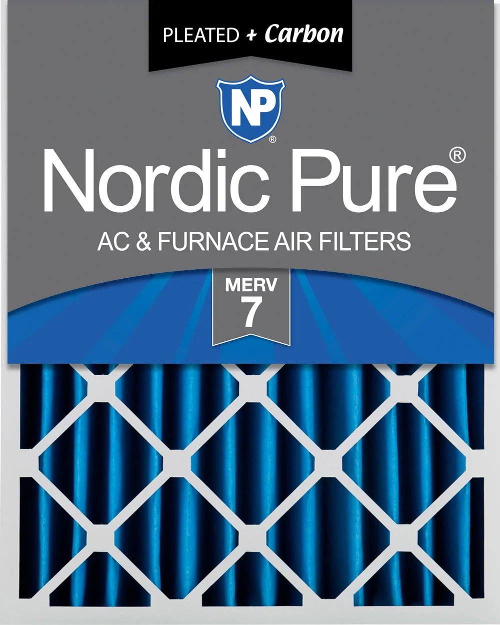 14x14x4 (3 3/4) Pleated Air Filters MERV 7 Plus Carbon
