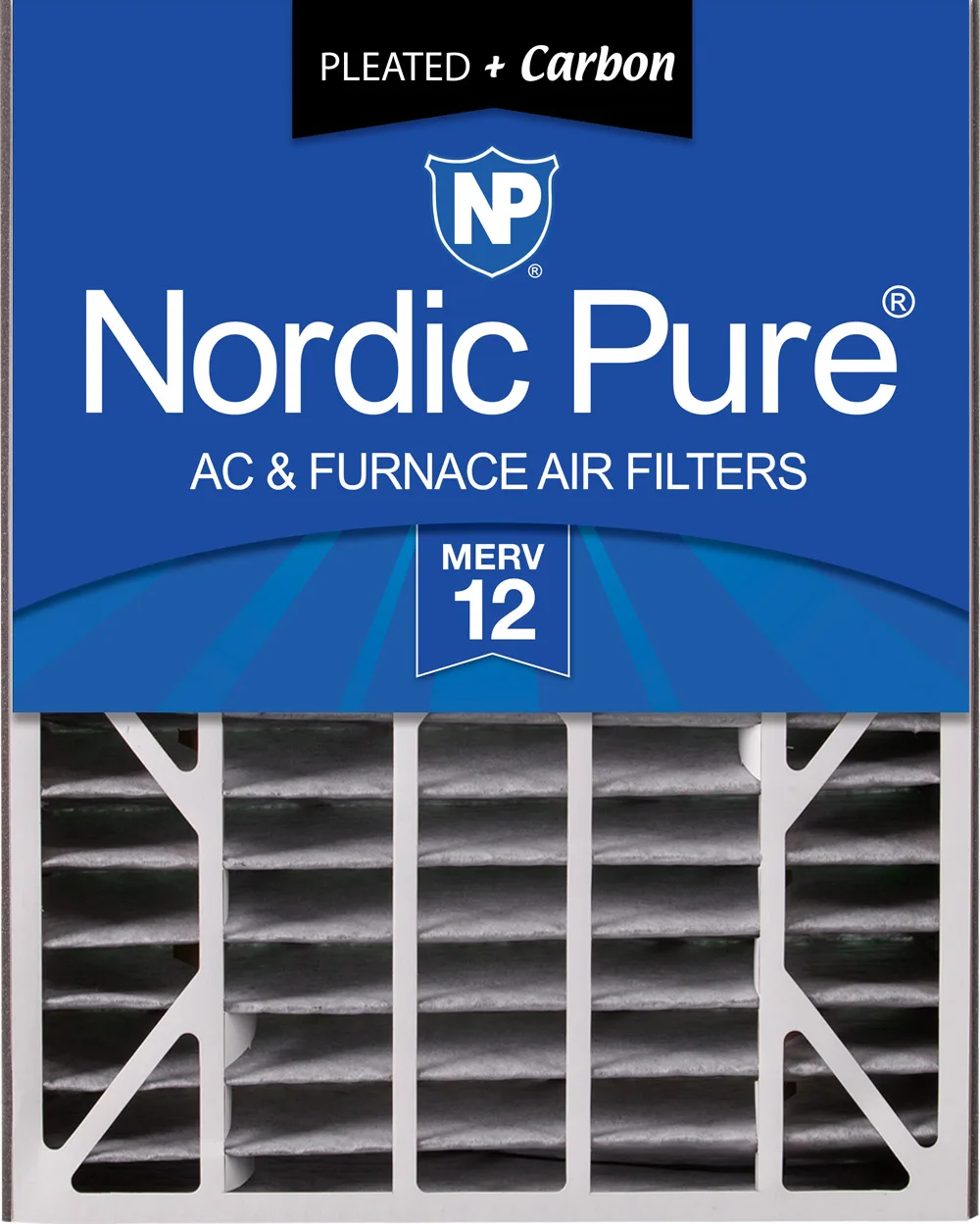 Air Bear 20x25x5 (4 7/8) Air Filter Replacement MERV 12 Pleated Plus Carbon