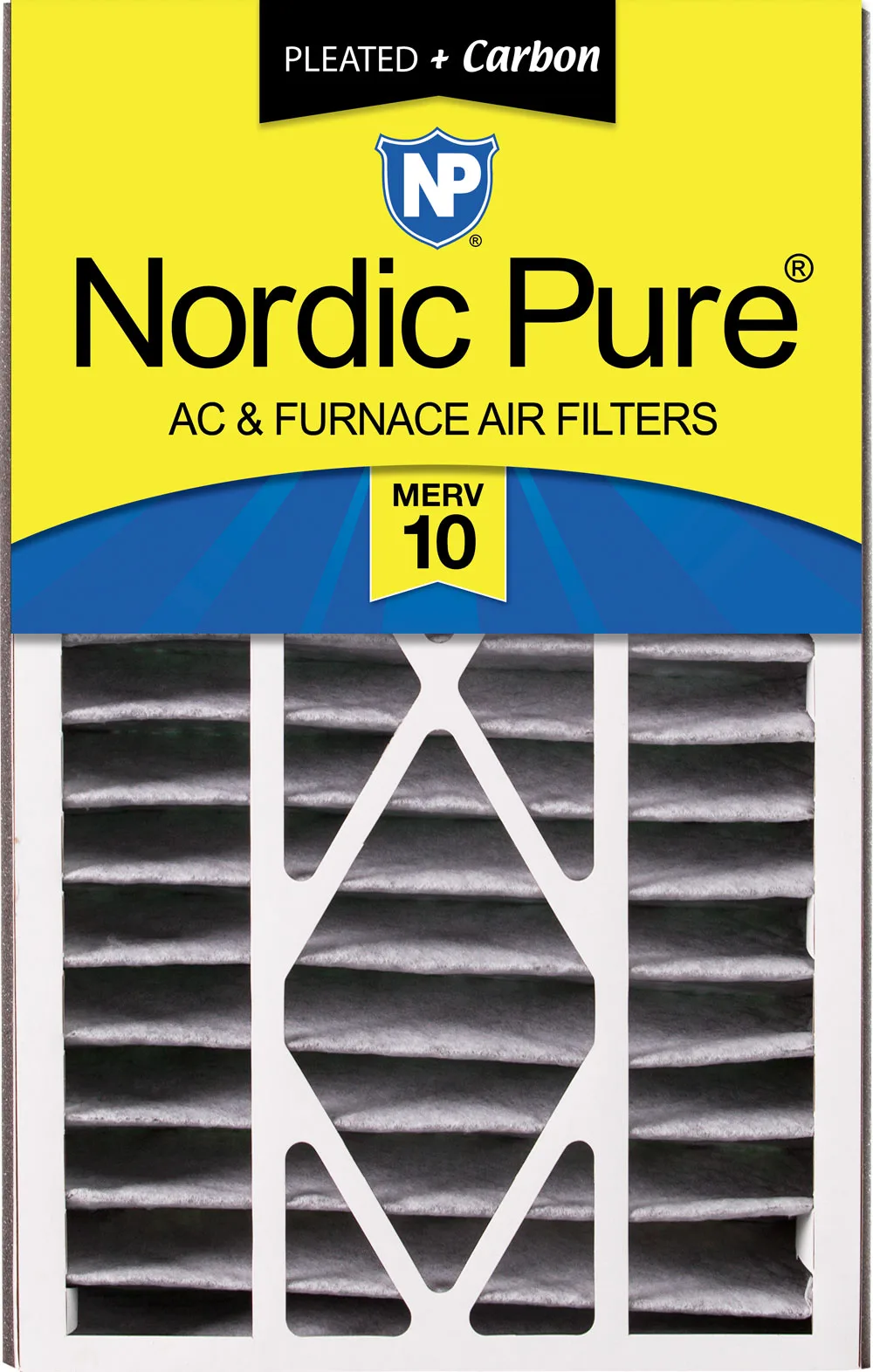Air Bear 16x25x5 (4 7/8) Air Filter Replacement MERV 10 Pleated Plus Carbon